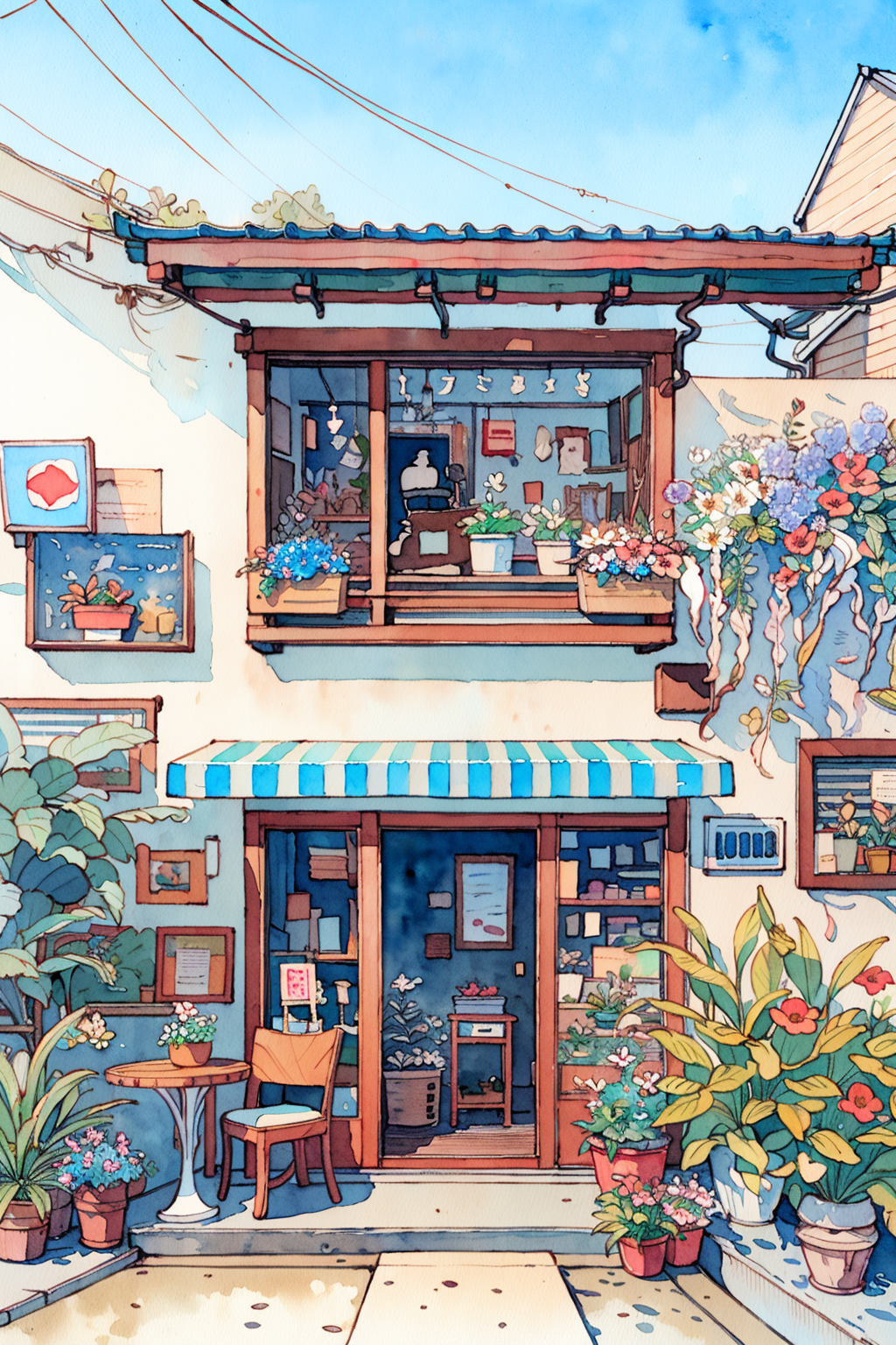 03847-2918245003-Flower store, coffee spot, tables, chairs, no one, windows, flowers, plants, potted plants, watercolor (medium), landscapes, doo.png